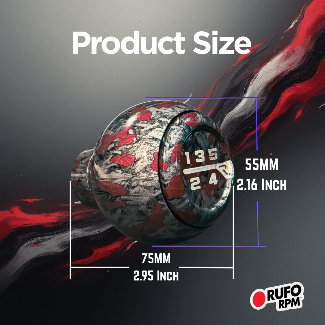RufoRPM™ Carbon-Style Shift Knob | Forged Look Performance Upgrade (Manual Transmission)