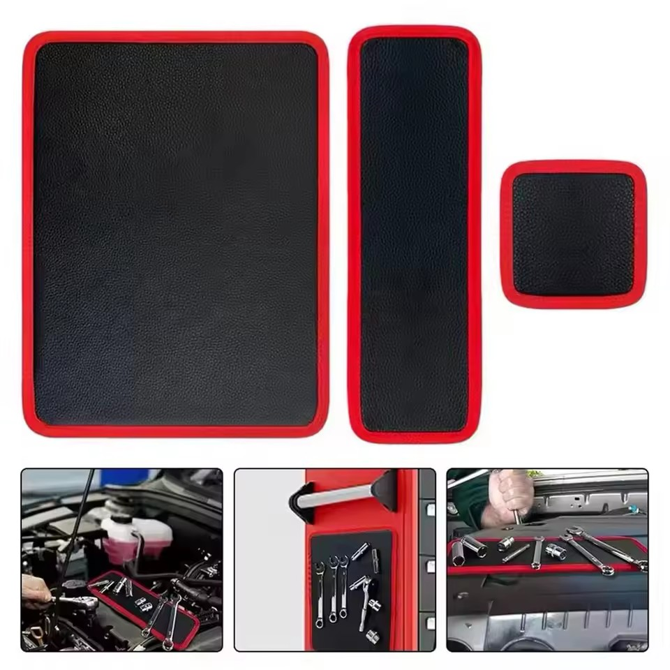 RufoRPM™ Magnetic Work Mat Set (3PCS) – Engine Bay Tool Organizer | No-Lose Bolt System