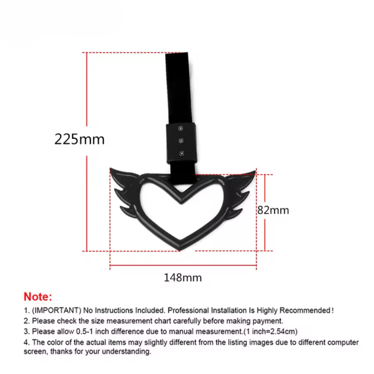 JDM Tsurikawa Winged Heart Shape.