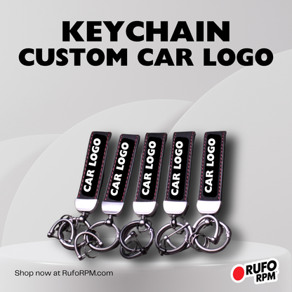 RufoRPM™ Suede Leather Strap Car Logo Keychain | Tool & Hardware Included