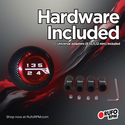 RufoRPM™ Carbon-Style Shift Knob | Forged Look Performance Upgrade (Manual Transmission)