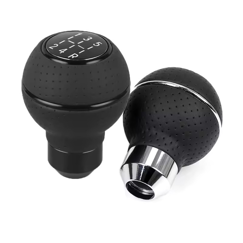 5-Speed Leather Shift Knob – Universal Fit for Manual Cars, Trucks & SUVs