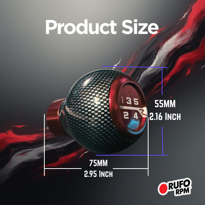 RufoRPM™ Carbon-Style Shift Knob | Forged Look Performance Upgrade (Manual Transmission)