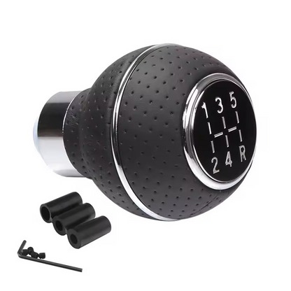 RufoRPM™ 5-Speed Leather Shift Knob – Universal Fit for Manual Cars, Trucks & SUVs