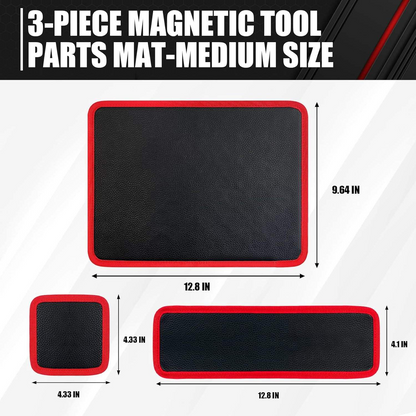 RufoRPM™ Magnetic Work Mat Set (3PCS) – Engine Bay Tool Organizer | No-Lose Bolt System