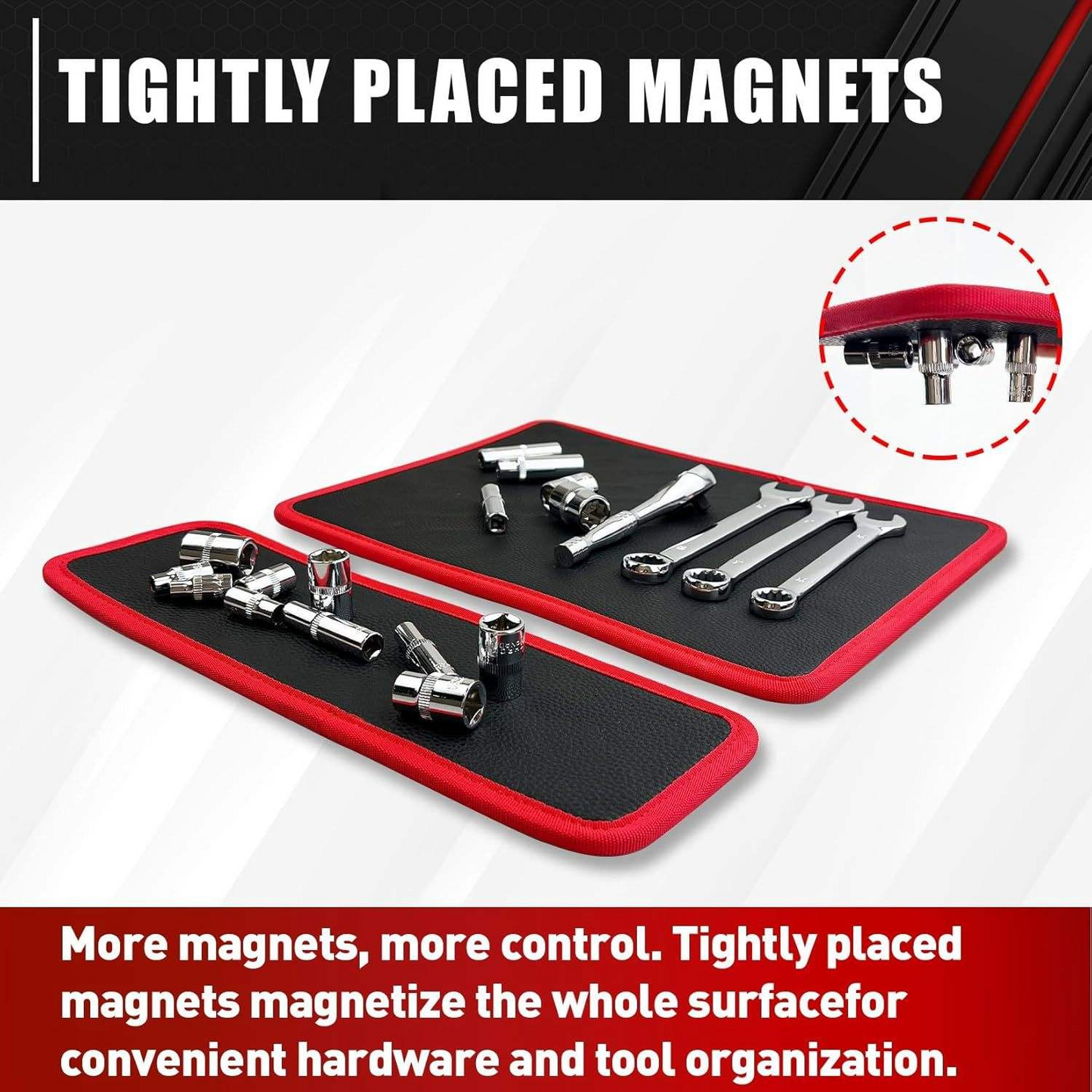 RufoRPM™ Magnetic Work Mat Set (3PCS) – Engine Bay Tool Organizer | No-Lose Bolt System
