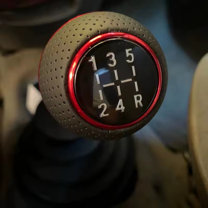 RufoRPM™ 5-Speed Leather Shift Knob – Universal Fit for Manual Cars, Trucks & SUVs